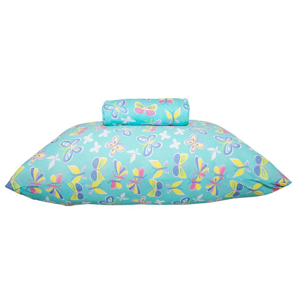 Jogo de Lençol Solteiro KazzaVip Malha Misto 70% Algodão e 30% Poliéster Estampado com Elástico 2 Peças Borboletas Verde