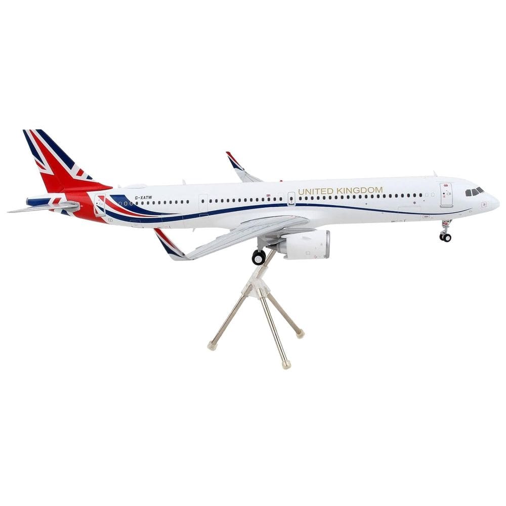 Modelo Diecast GeminiJets Airbus A321neo Bandeira do Reino Unido 1/200
