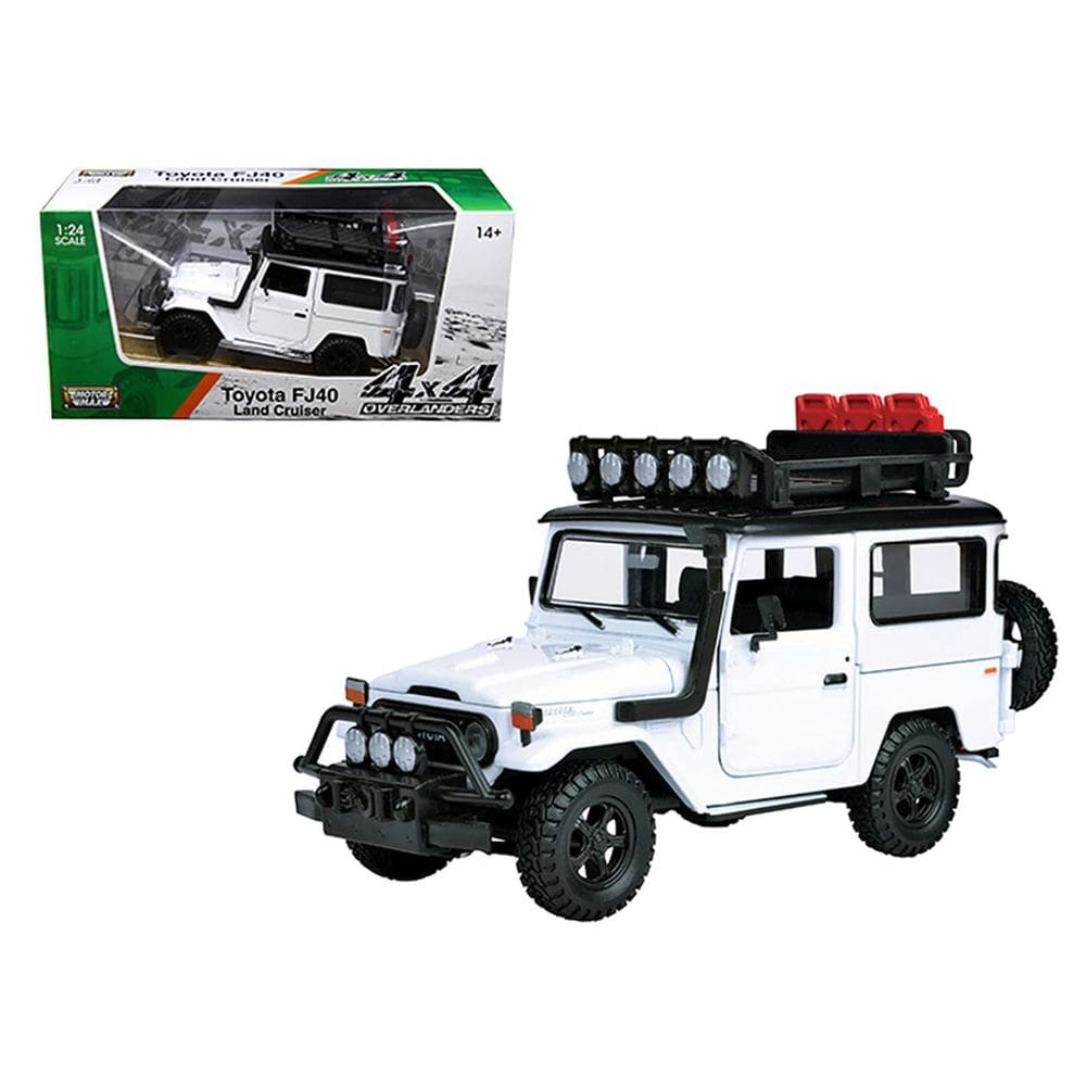 Modelo de carro de brinquedo Diecast Motormax 1974 Toyota FJ40 Land Cruiser