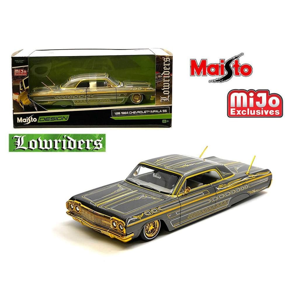 Carro Miniatura Maisto Chevrolet Impala SS Lowrider 1964 em Metal Fundido