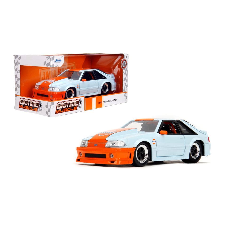 Carro fundido sob pressão Jada Bigtime Muscle 1989 Ford Mustang Gulf 1:24