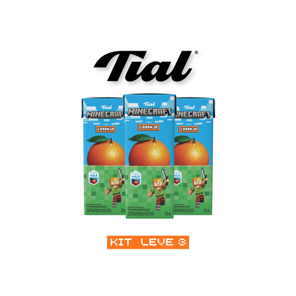 Suco Tial Minecraft Laranja 200 Ml - Kit 3 Unidades