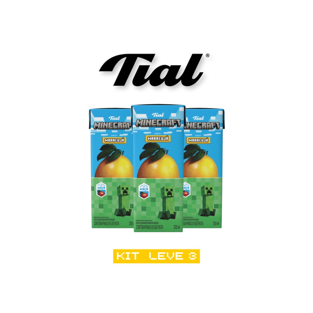 Suco Tial Minecraft Maracujá 200 Ml - Kit 3 Unidades