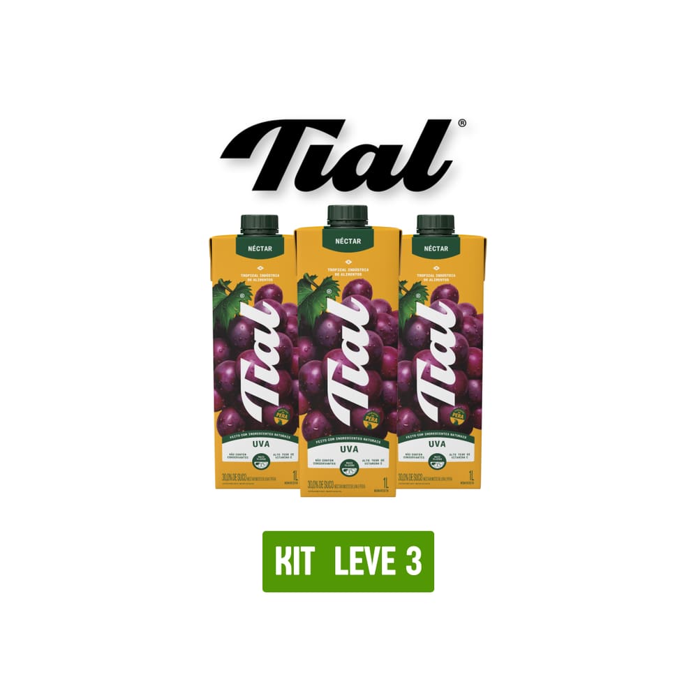 Suco Nectar Tial Uva 1L  - Kit 3 Unid