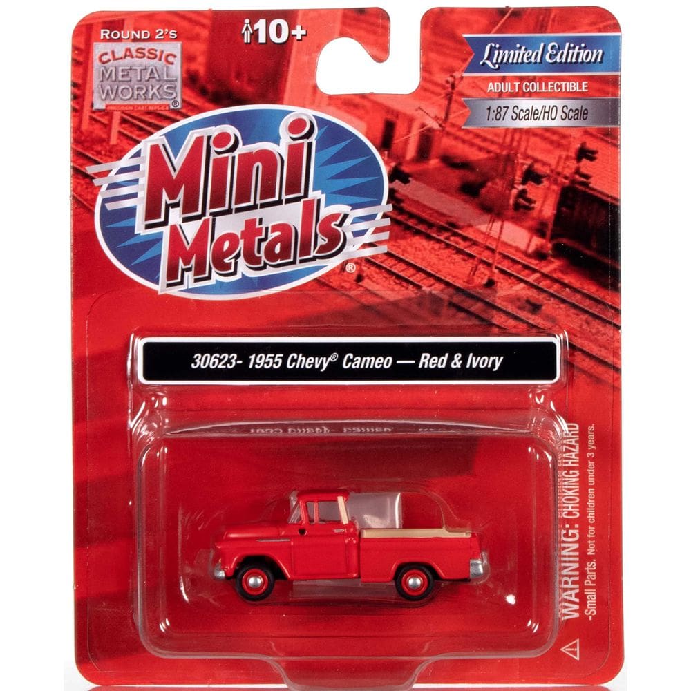 Modelo de carro diecast AW Auto World 1955 Chevy Pickup Cameo 1:87