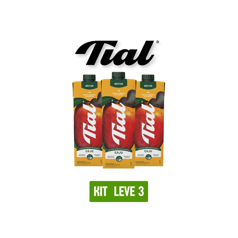 Suco Nectar Tial Caju 1L - Kit 3 Unidades