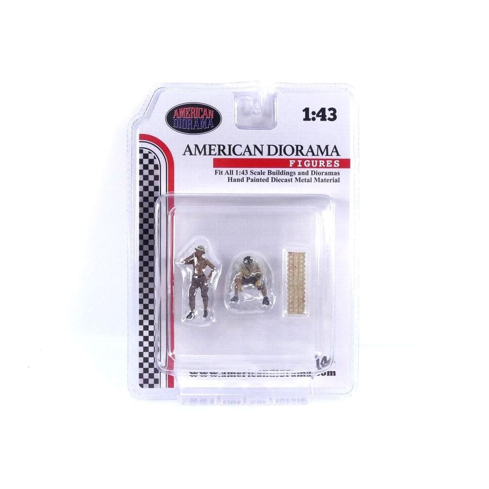 Conjunto de Figuras Diecast American Diorama Mecânicos 4X4 Escala 1:43