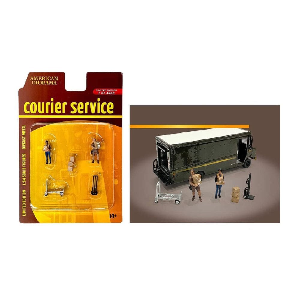Conjunto de figuras American Diorama Courier Service 1:64 Diecast