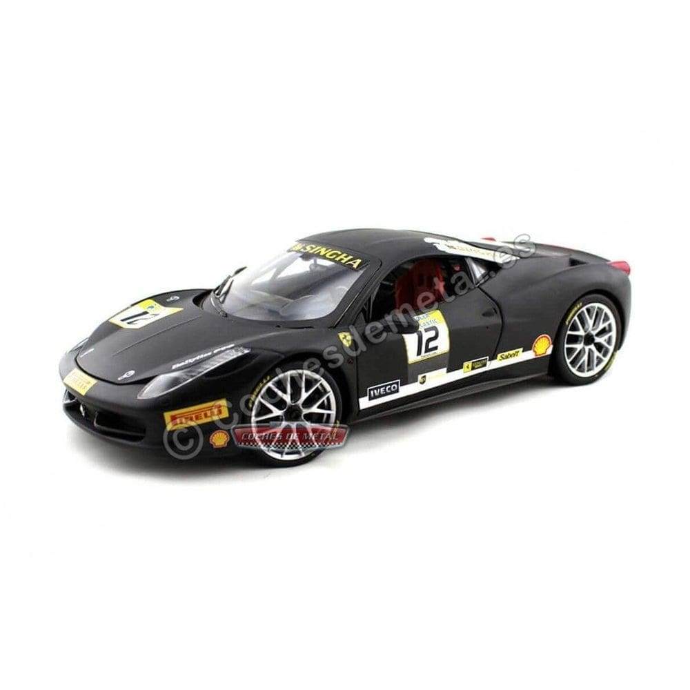 Carro fundido sob pressão Hot Wheels Ferrari 458 Challenge Matt Black 1:18