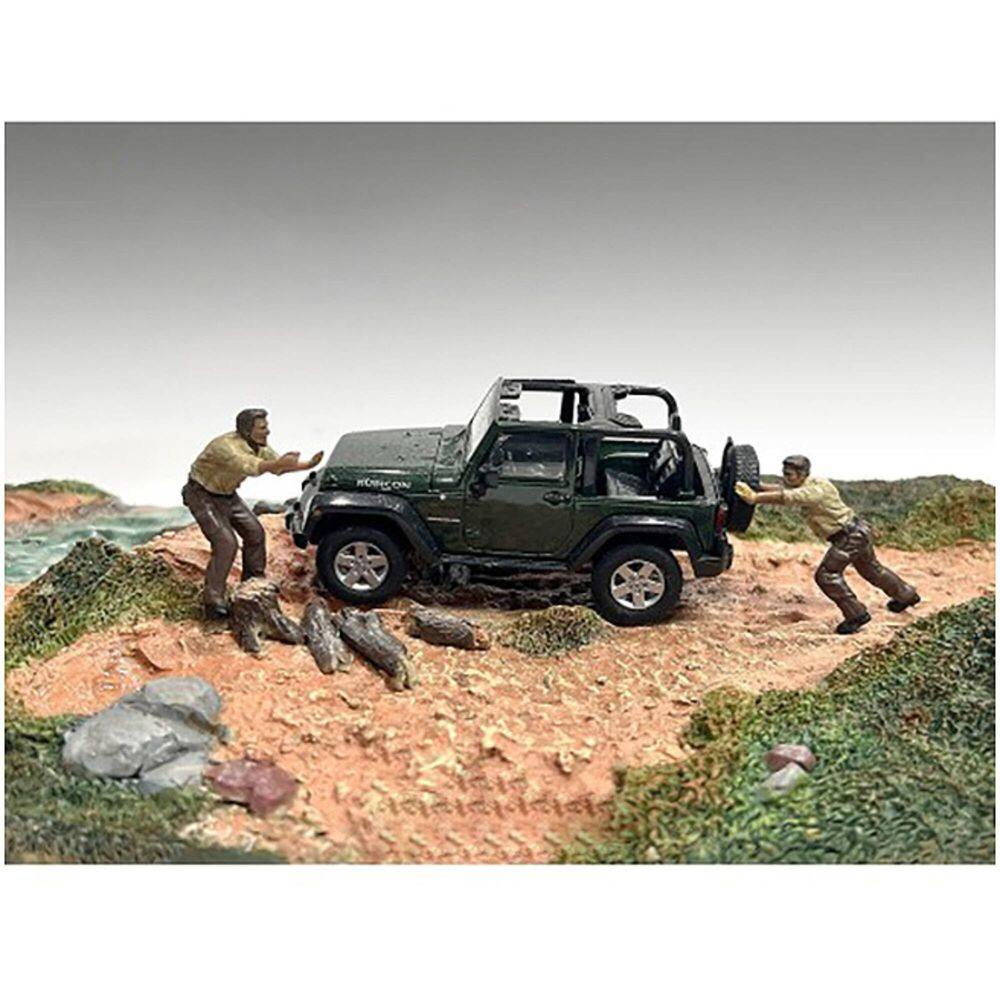 Conjunto de Figuras Diecast American Diorama Mecânicos 4X4 2 Peças