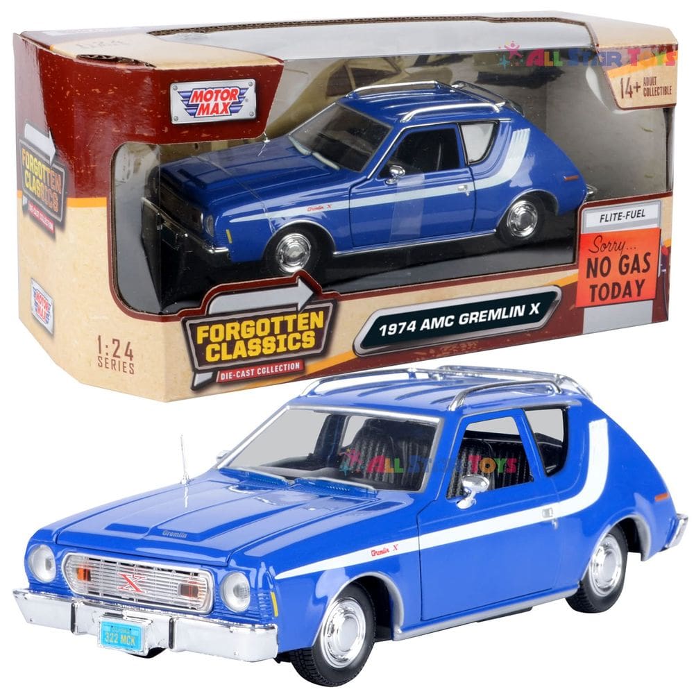 Modelo de carro Diecast Motormax 1974 AMC Gremlin X 1:24 Scale Blue