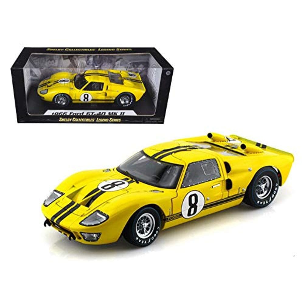 Carro Miniatura Diecast Shelby Collect 1966 GT-40 MK II Amarelo