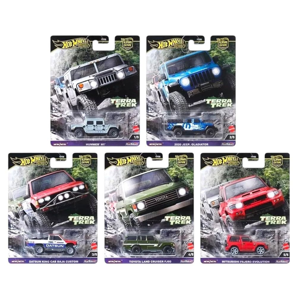 Conjunto de carros fundidos sob pressão Hot Wheels Terra Trek Off-Road x5 1:64