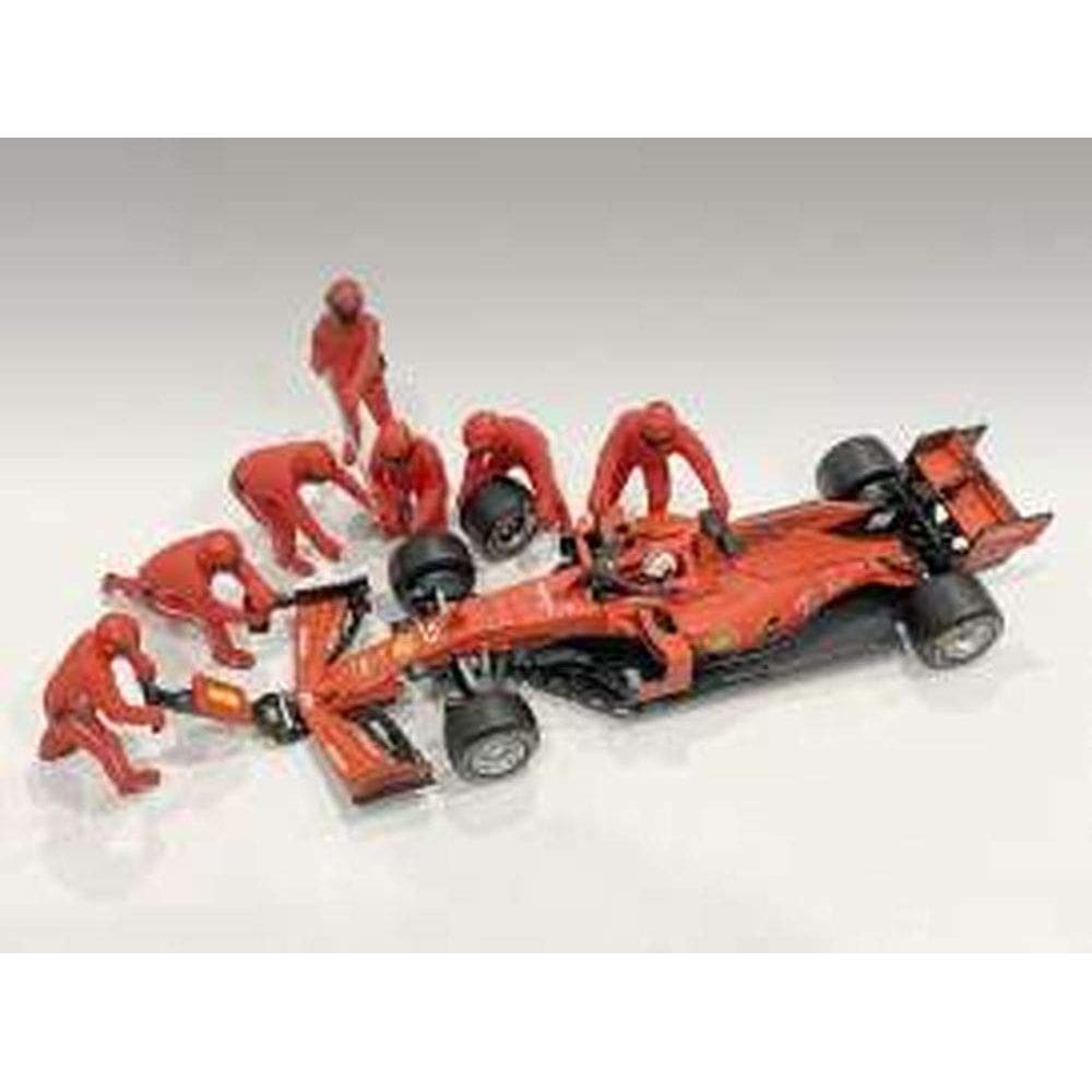 Conjunto de estatuetas American Diorama Formula One F1 Pit Crew 7