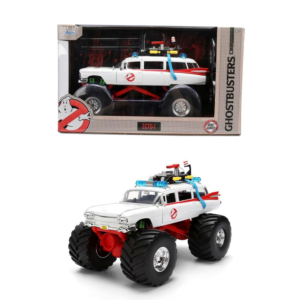 Caminhão de brinquedo Monster Truck Jada Ghostbusters Ecto-1 Hollywood Rides 1:24