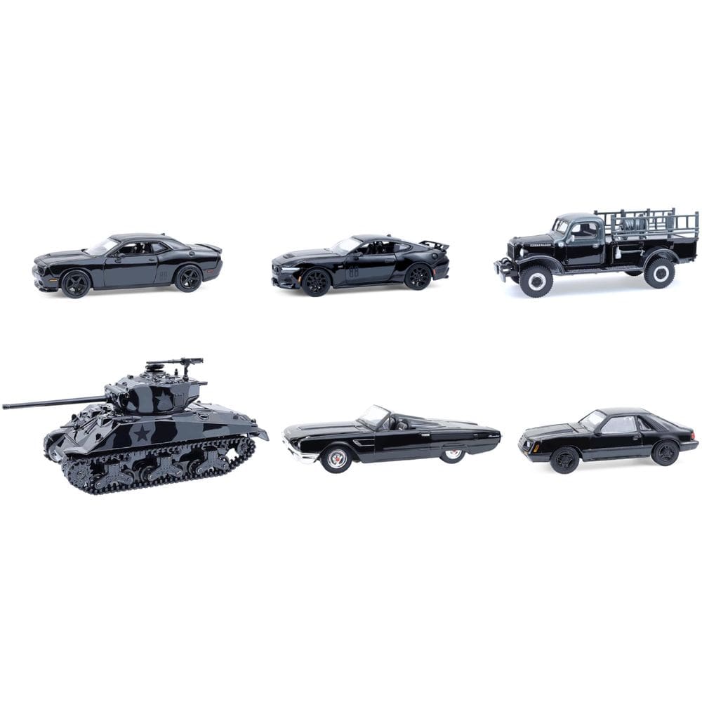 Conjunto de 6 peças Diecast Model Cars Collectibles Black Bandit 1/64