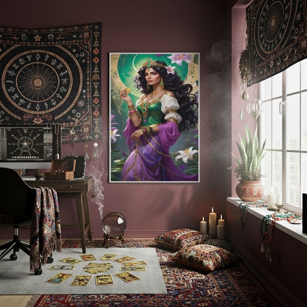 Quadro Decorativo Cigana Sarita 70x50cm Mold Preta