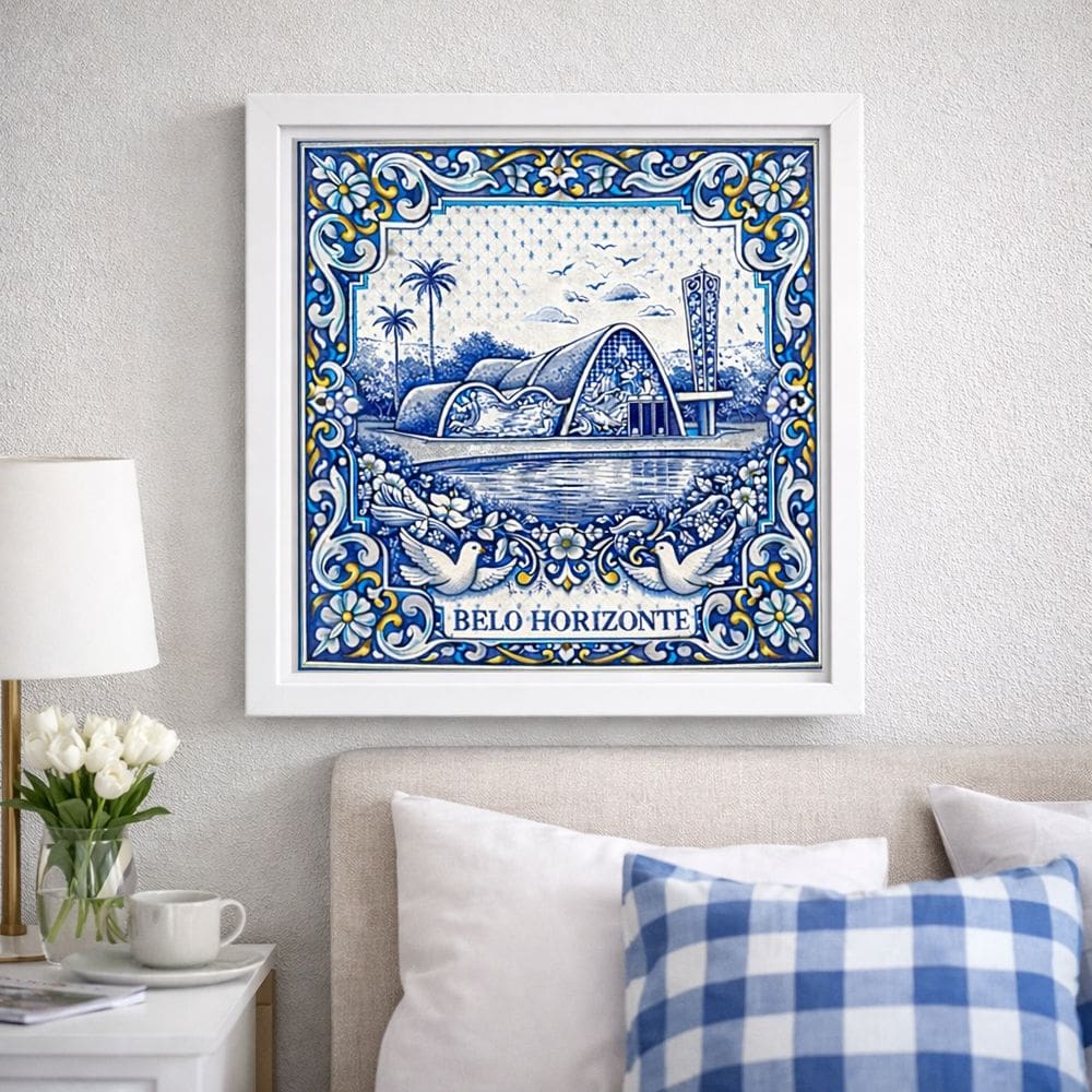 Quadro Decorativo Belo Horizonte 33x33cm Mold Preta