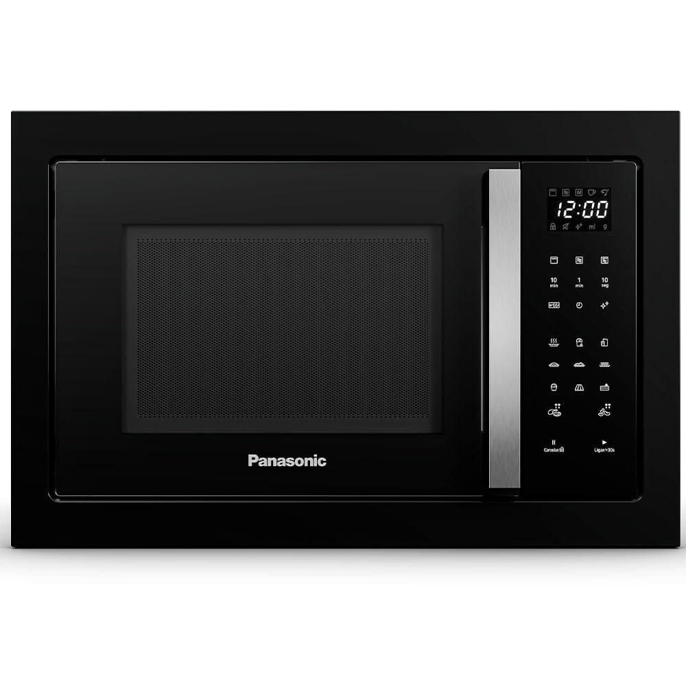 Micro-ondas de Embutir Panasonic com 30 Litros de Capacidade e Grill Black Glass - NN-GB68QBRUK