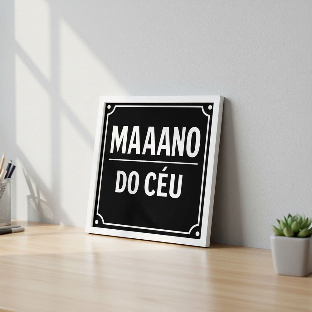 Quadro Paulista Mano do Céu 33x33cm Mold Branca Vidro