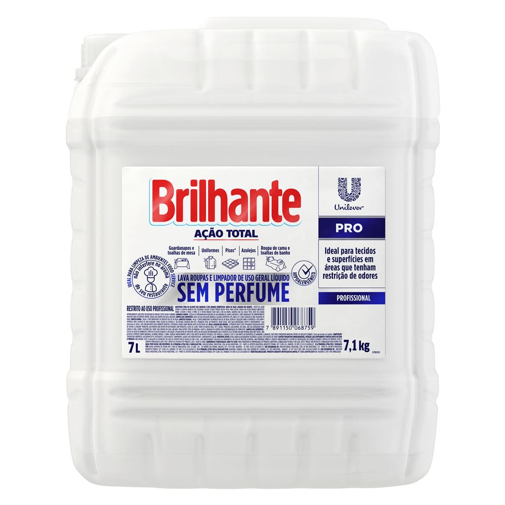 Lava Roupas Líquido Brilhante Ação Total Pro 7 Litros - Sem perfume