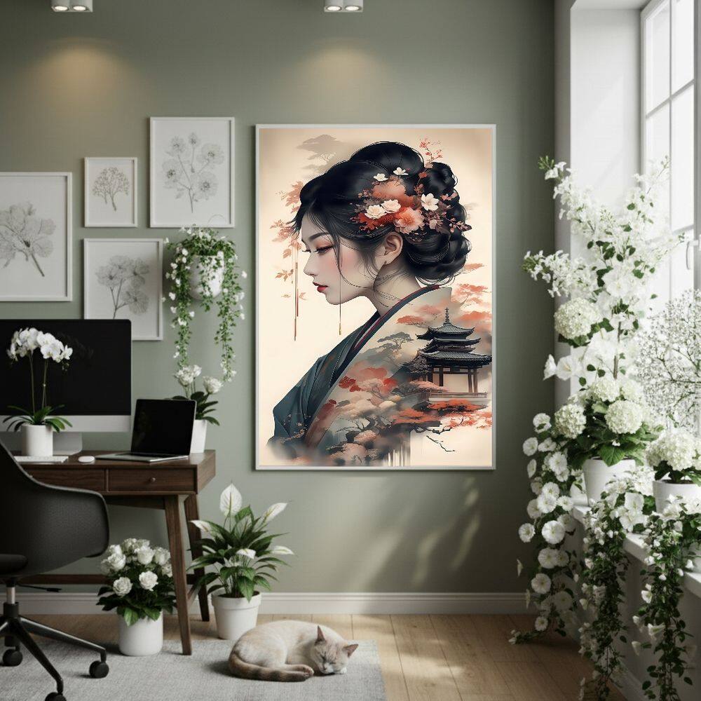 Quadro Decorativo Memórias De Geisha 70x50cm Mold Branca