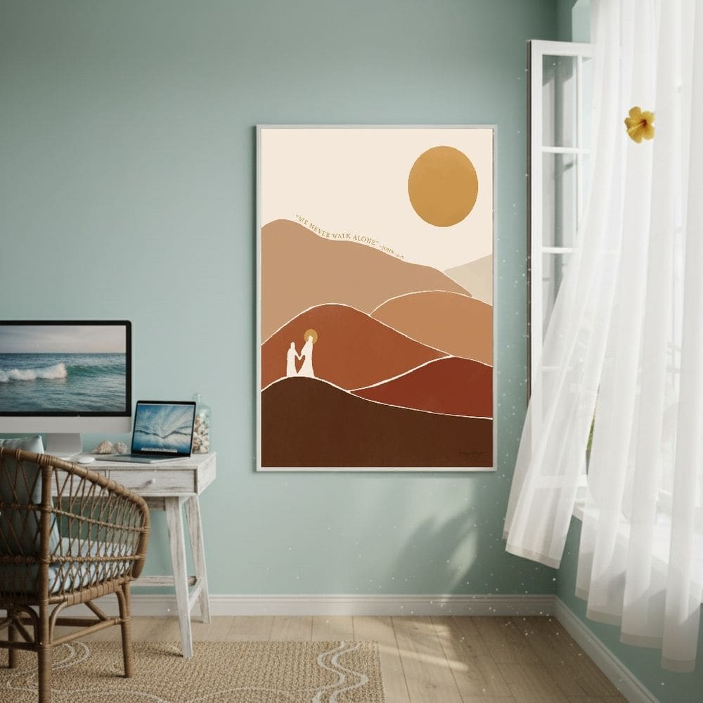 Quadro Decor Nunca Andamos Sozinhos 70x50cm Mold Preta