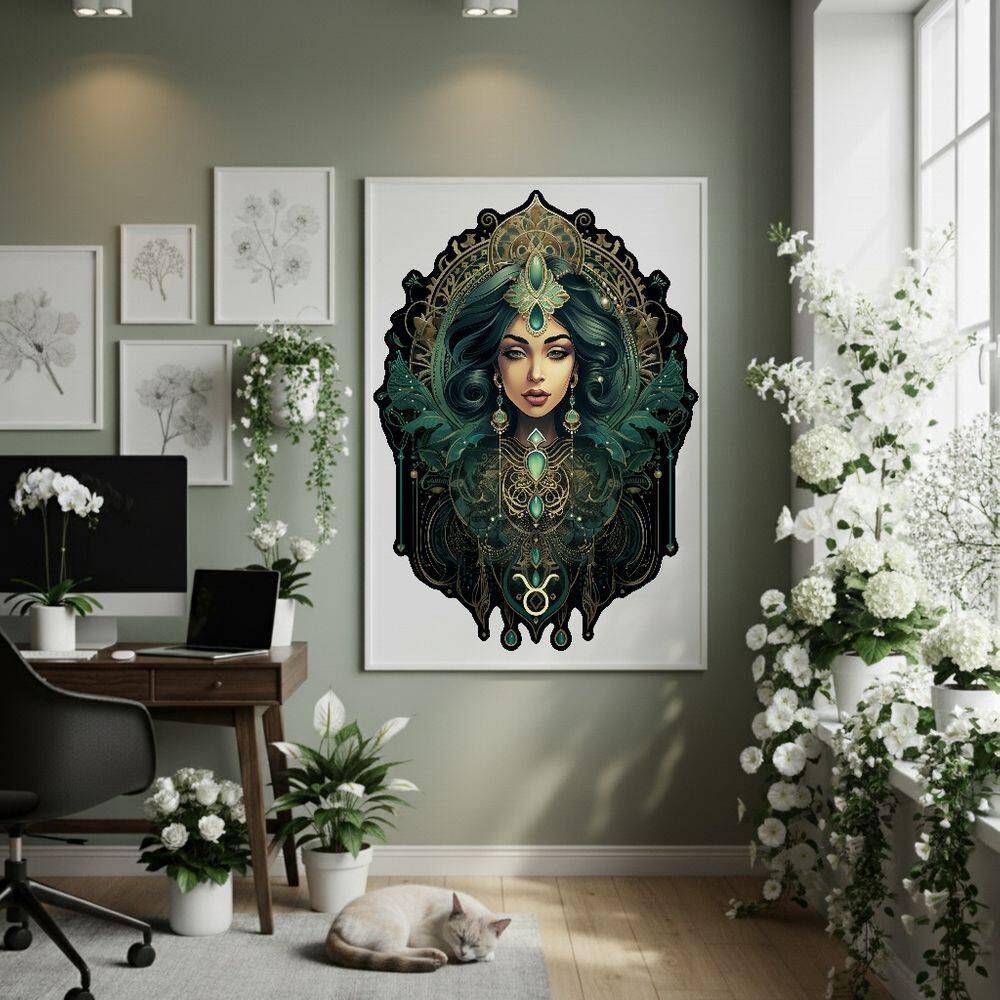 Quadro Decorativo Signo De Touro 70x50cm Mold Branca