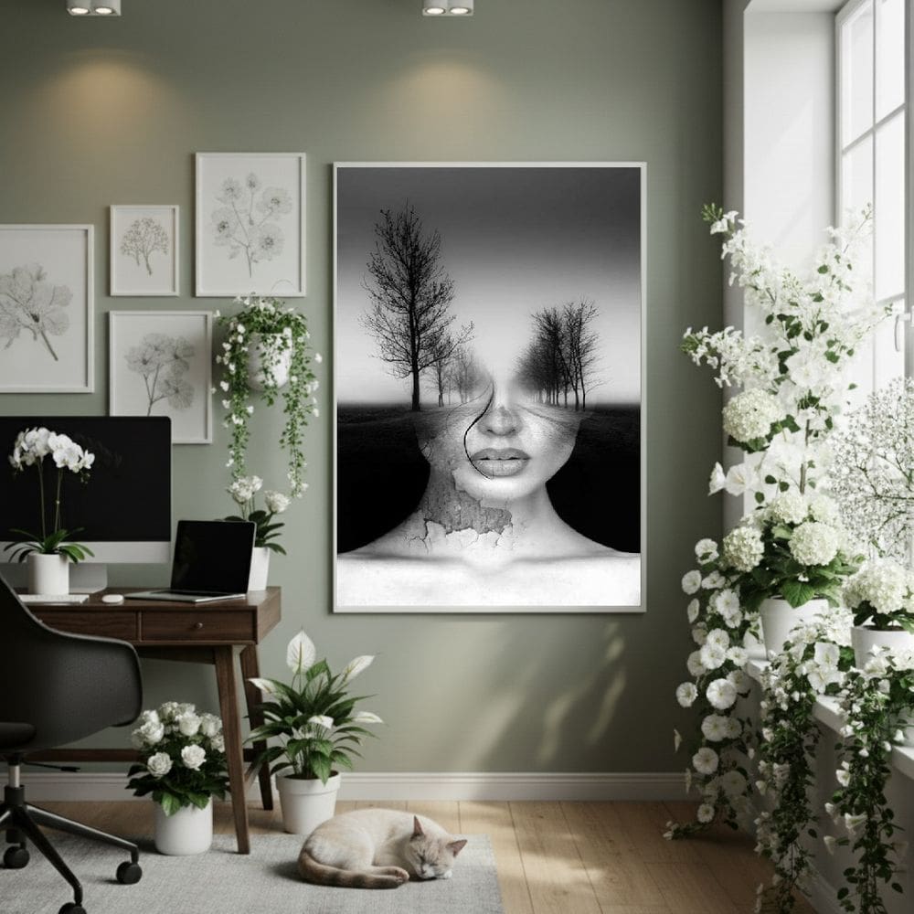 Quadro Decor Onde O Eu Termina 70x50cm Mold Branca