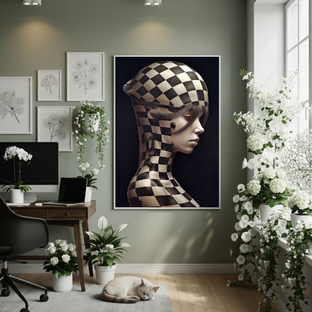 Quadro Decor Dicotomia Sensorial 70x50cm Mold Preta