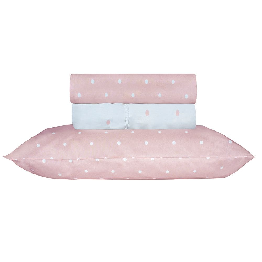 Jogo de Cama Duplo Casal 4 Peças Percal 180 Fios Pettit Rosa Sonhare Prata - Sultan