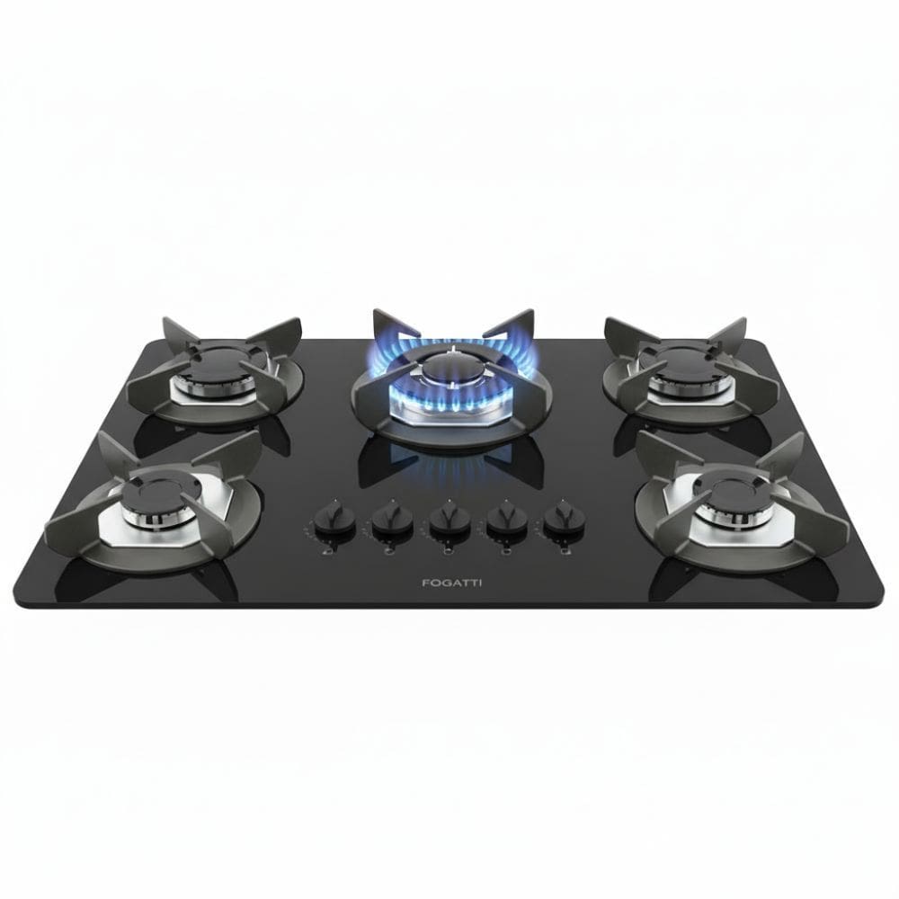 Cooktop Fogatti Safe Ferro Fundido 5 Bocas Tripla Chama GLP