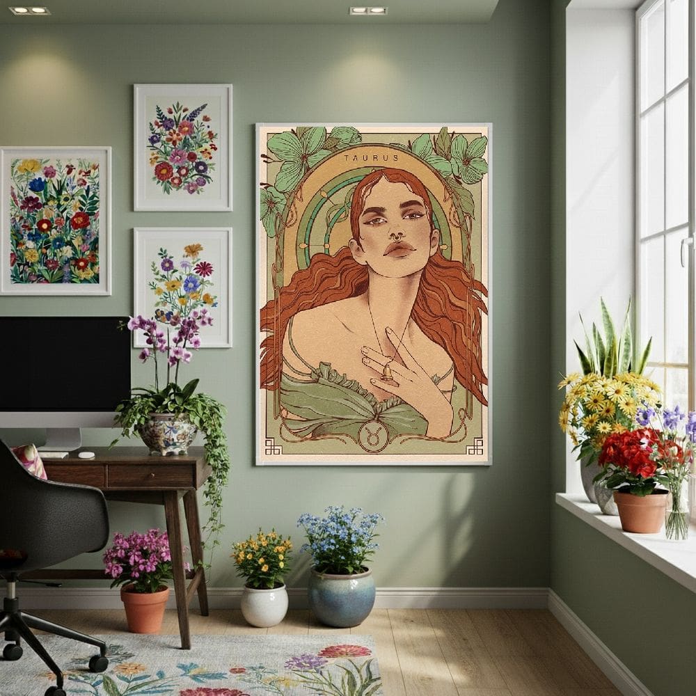 Quadro Decor Mulher De Touro 70x50cm Mold Branca