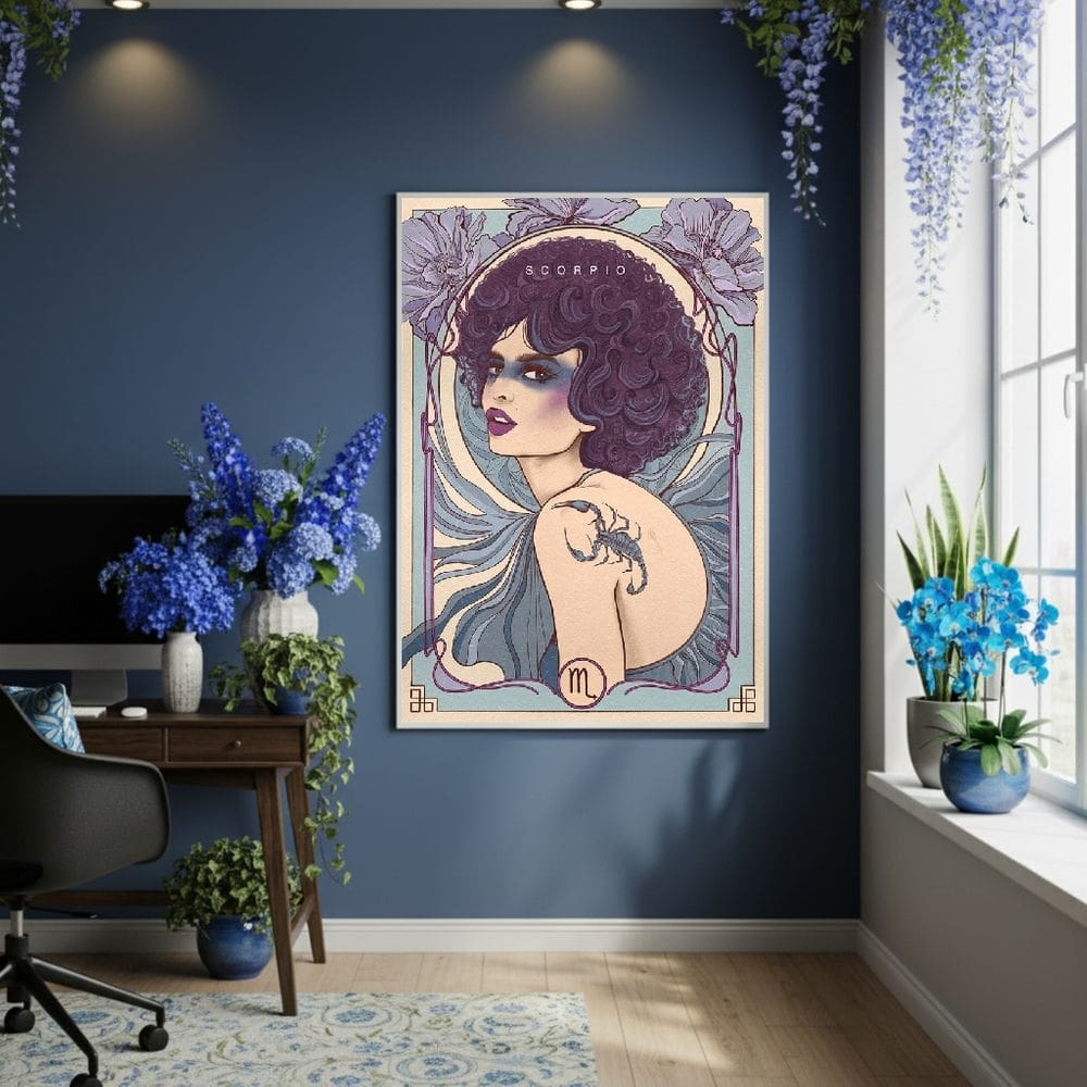 Quadro Decor Mulher De Escorpião 70x50cm Mold Branca