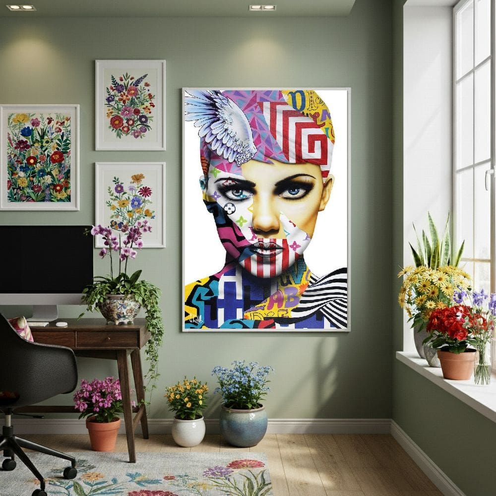 Quadro Decor Mosaico De Identidade 70x50cm Mold Branca