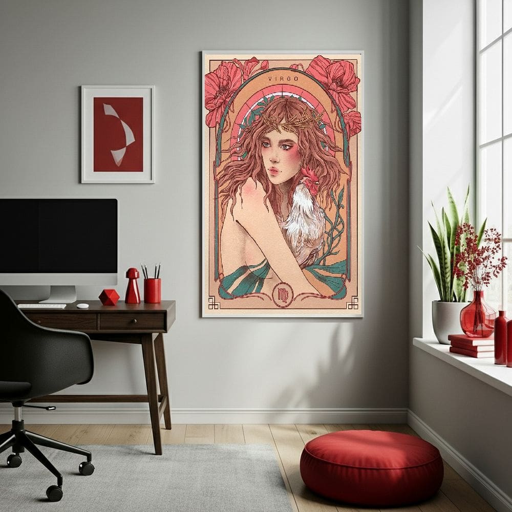 Quadro Decor Mulher De Virgem 70x50cm Mold Branca