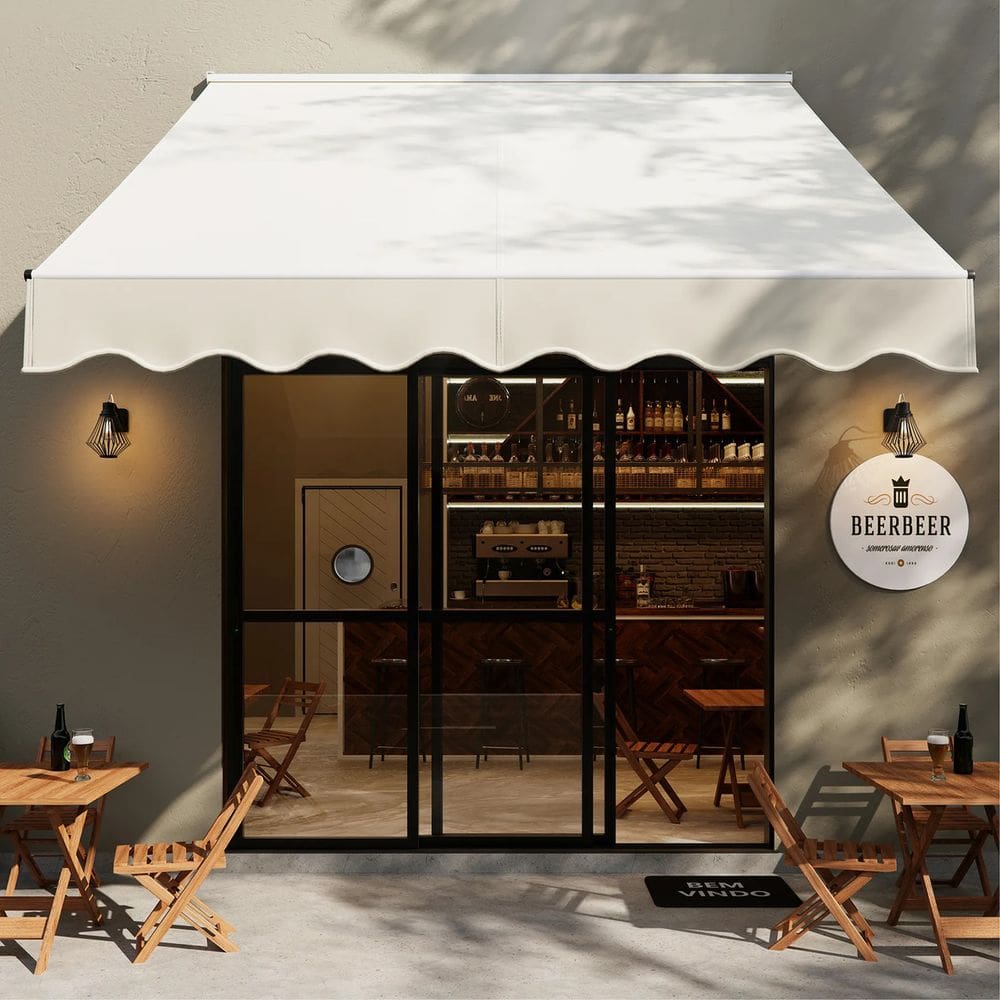 Toldo Retratil Manual 300x250cm Bege Aluminio - Deluxe