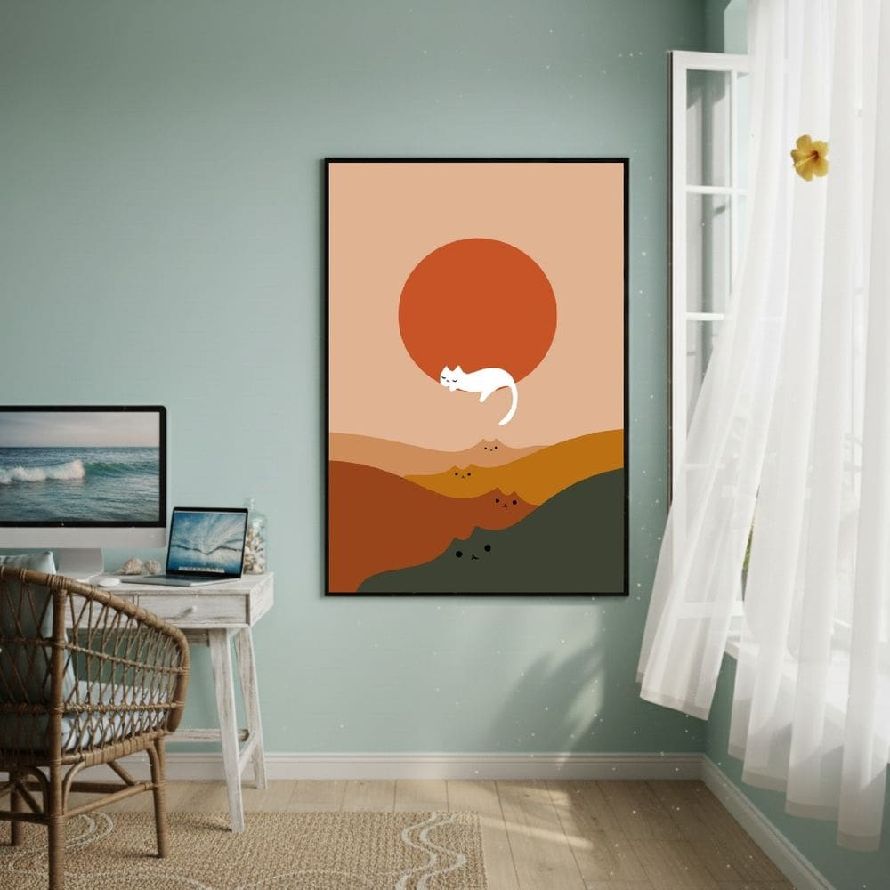 Quadro Decorativo Cats Everywhere 70x50cm Mold Branca