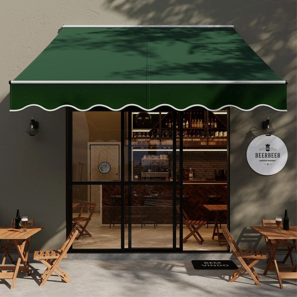 Toldo Retratil Manual 250x250cm Verde Aluminio - Deluxe