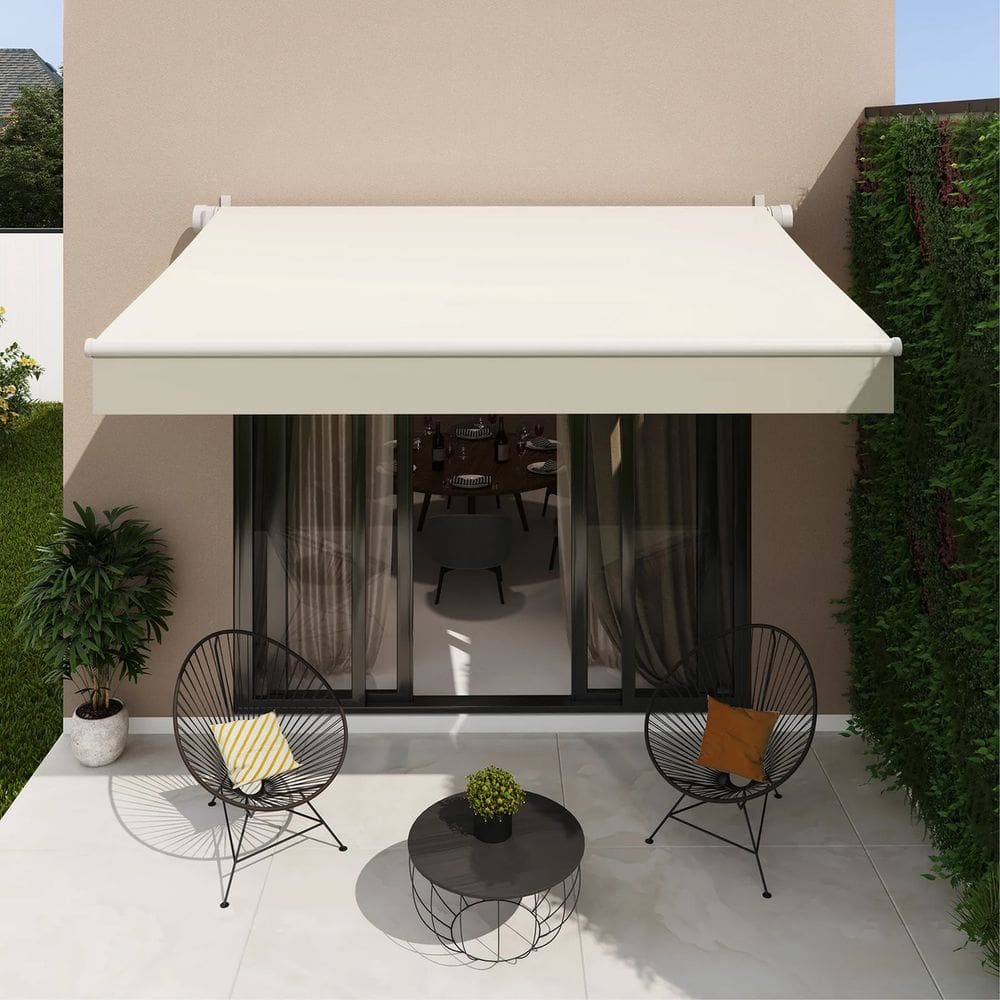 Toldo Retratil Manual 250x200cm Bege Aluminio - Deluxe