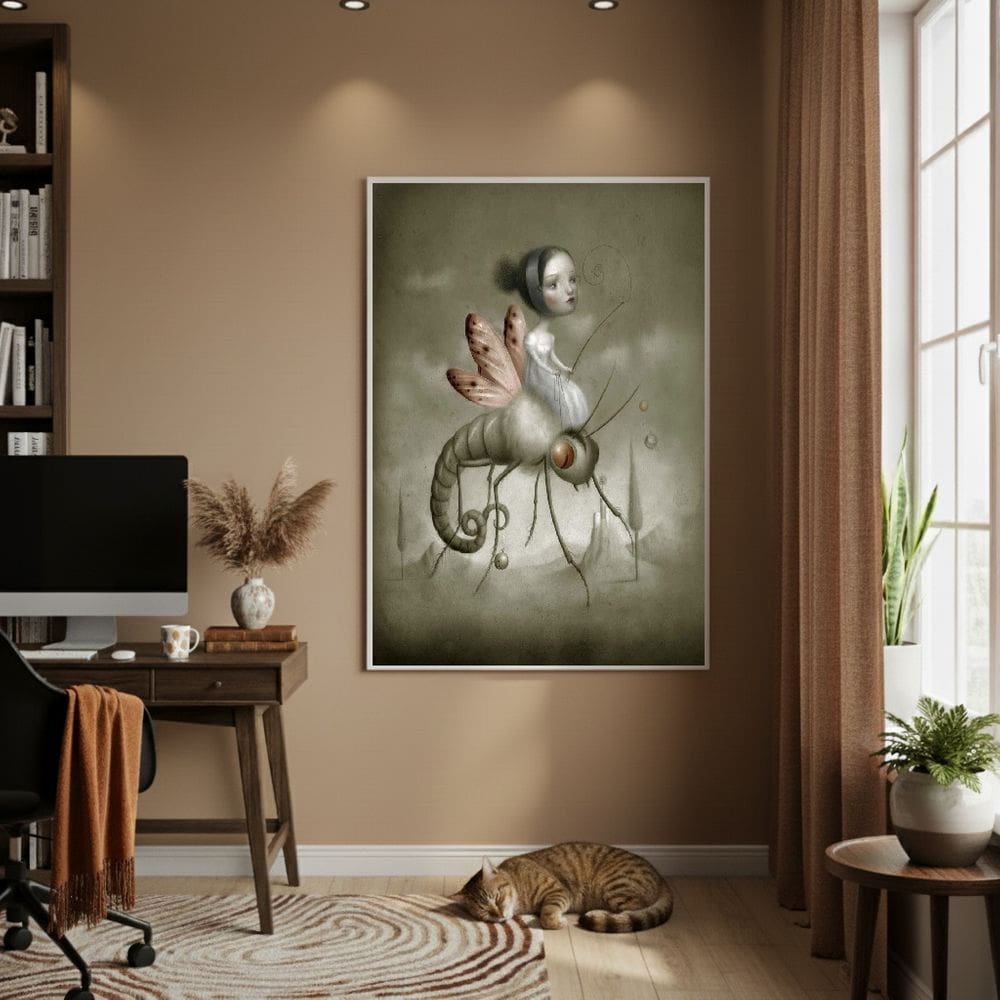 Quadro Decor Mundo Peculiar 70x50cm Mold Branca