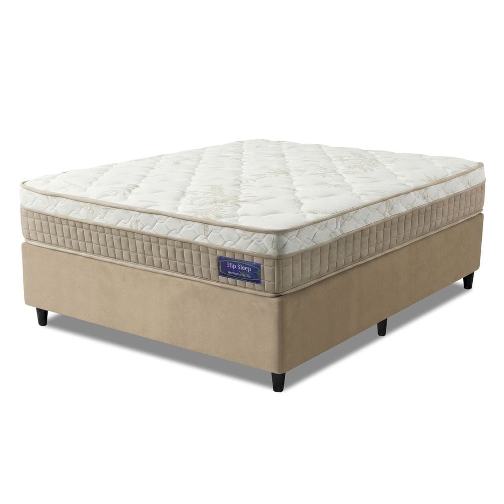 Cama Box Colchão Casal Molas Ensacadas Euro In Natural Confort 138x188x63cm