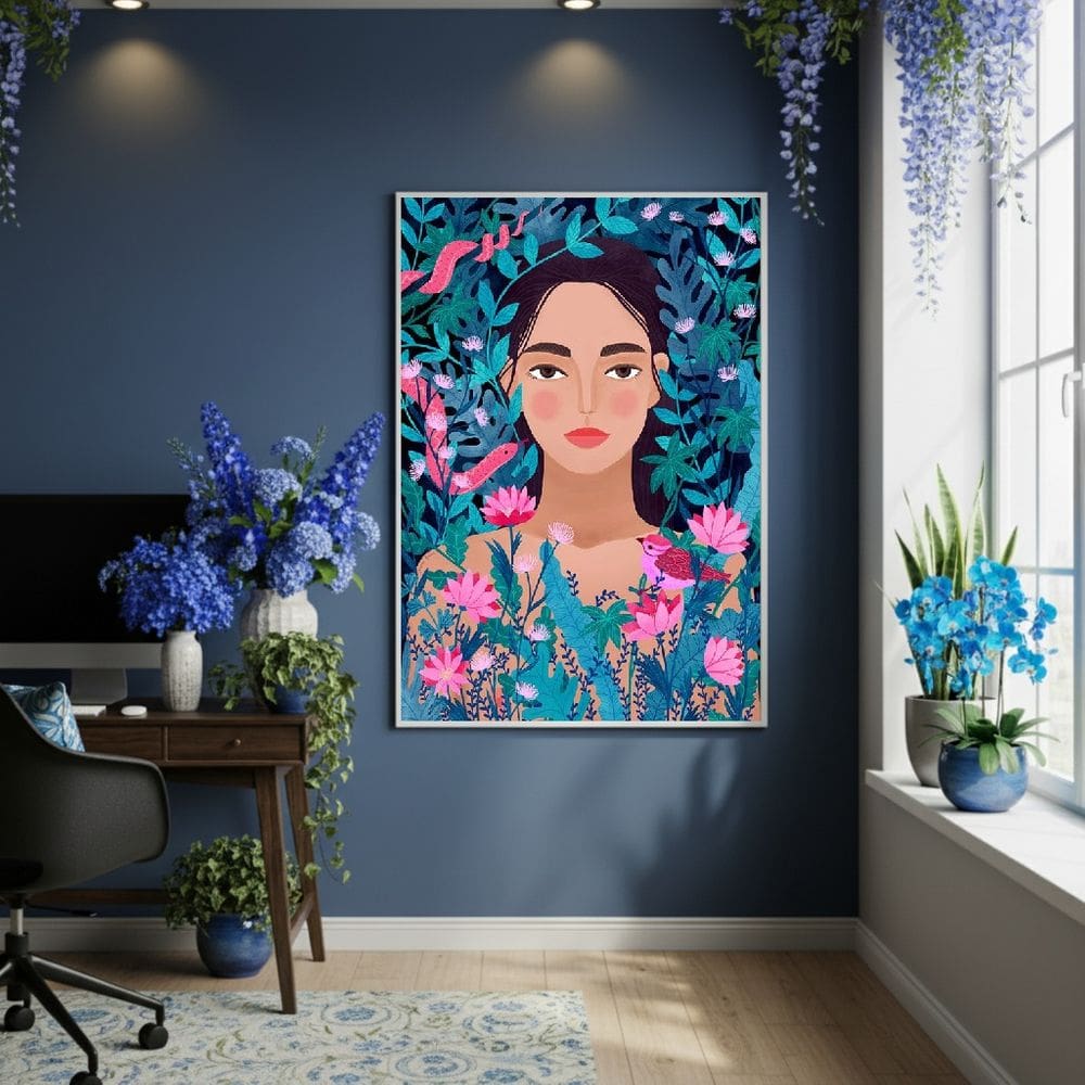 Quadro Decor Primavera Florescente 70x50cm Mold Preta