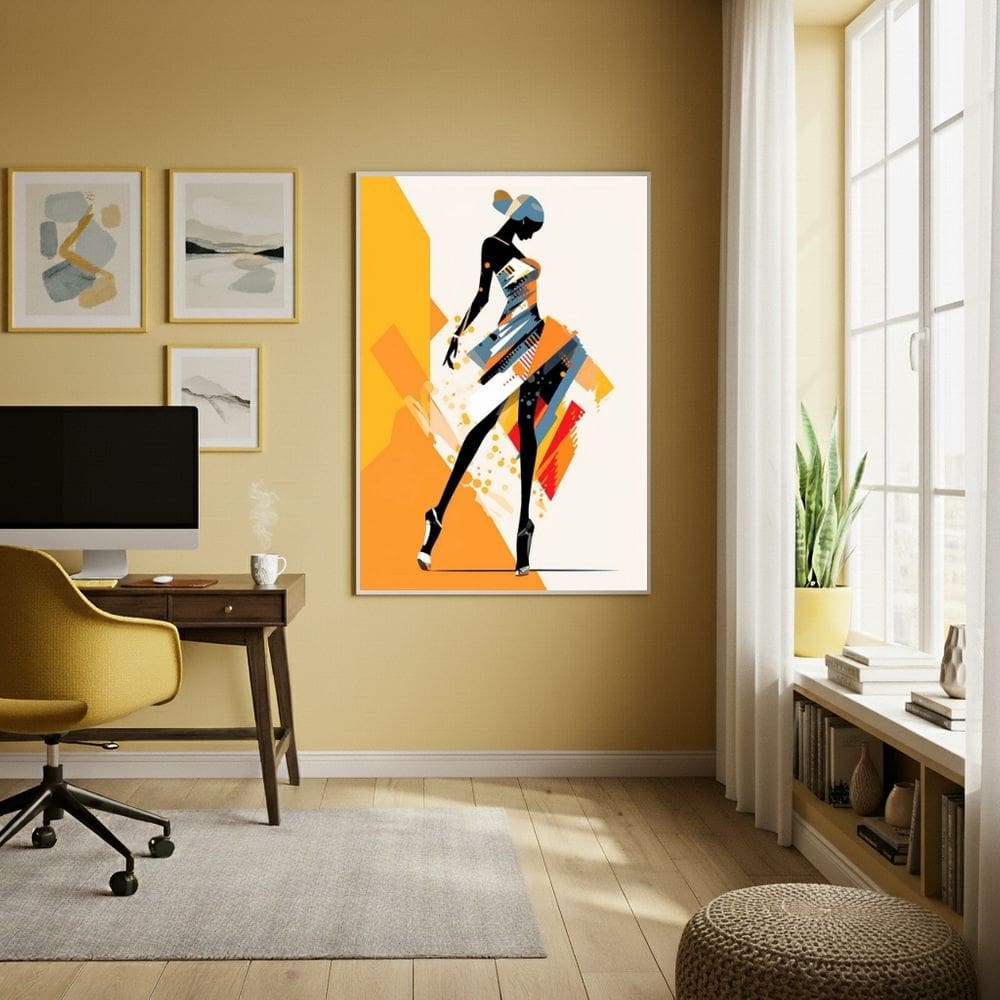 Quadro Decorativo Vestida De Formas 70x50cm Mold Preta