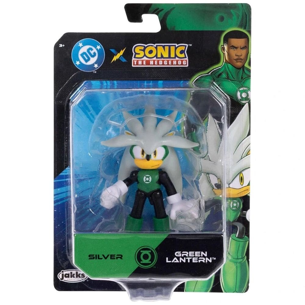 Boneco Articulado Silver Lanterna Verde 6cm - Sonic Warner