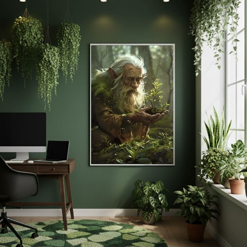 Quadro Decorativo Guardião Da Floresta 70x50cm Mold Preta