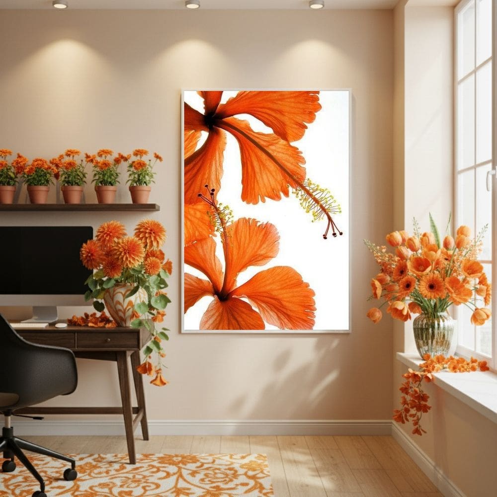 Quadro Decorativo Pétala Do Amanhecer 70x50cm Mold Preta