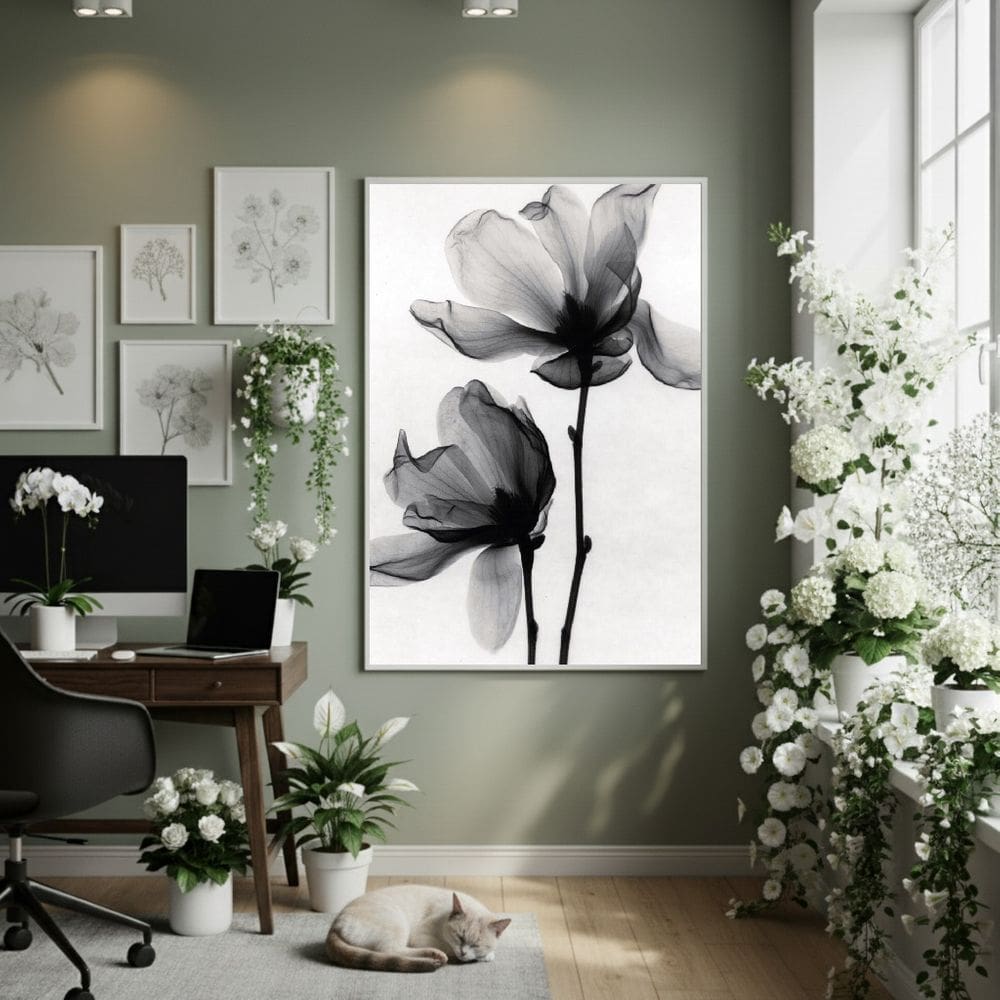 Quadro Decorativo Almas De Flores 70x50cm Mold Branca