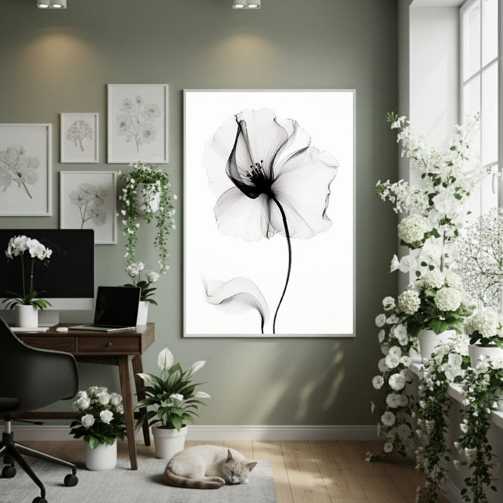 Quadro Decorativo Alma De Flor 70x50cm Mold Branca