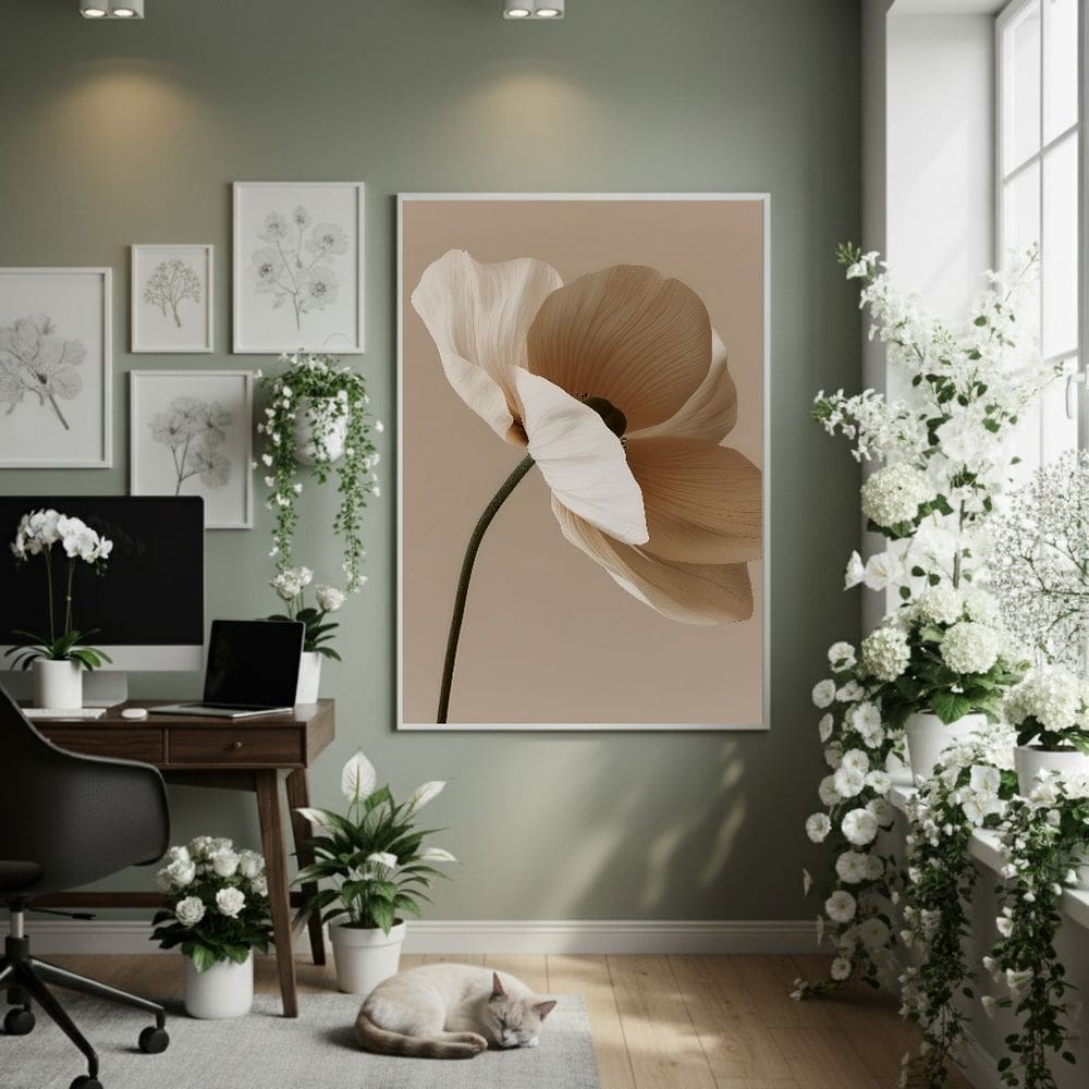 Quadro Decorativo Pétala Sutil 70x50cm Mold Branca